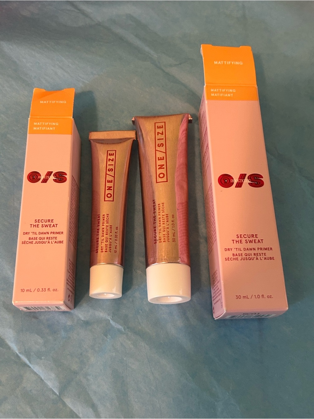 ONE/SIZE Secure The Sweat Mattifying Primer - full sized and travel